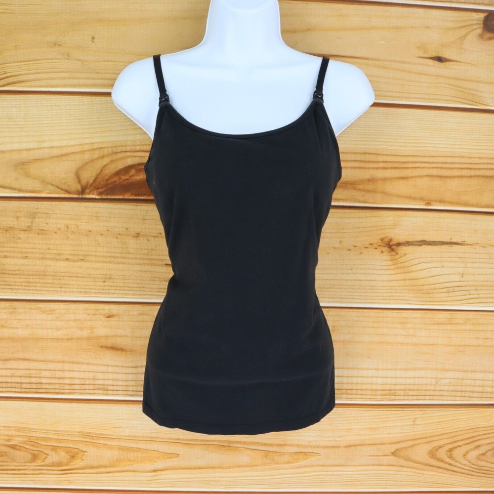 Oh Baby by Motherhood Tank Top Adjustable Straps Womens Sz M Black Cotton Blend